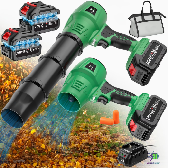 Turbo Blower, 20000RPM Electric Cordless Leaf Blower, 20V 2.0/4.0AH Battery Jet