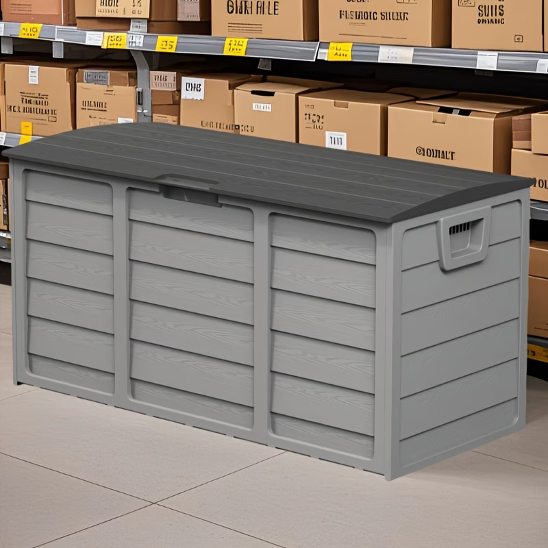 Premium 75 Gallon Resin Outdoor Storage Deck Box with Built-In Handles