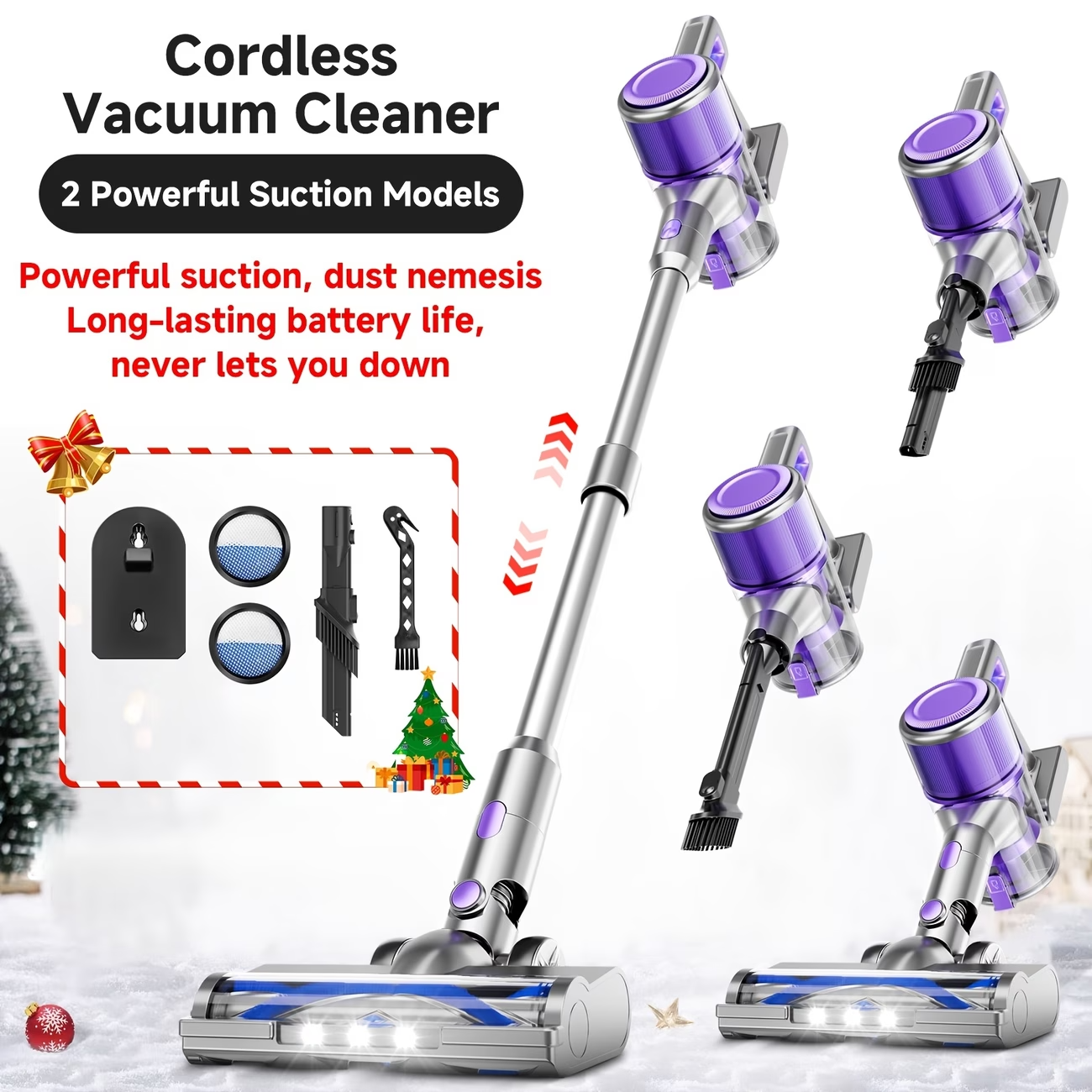 Premium 45-70Kpa Cordless Stick Vacuum Cleaner with Anti-Tangle Technology
