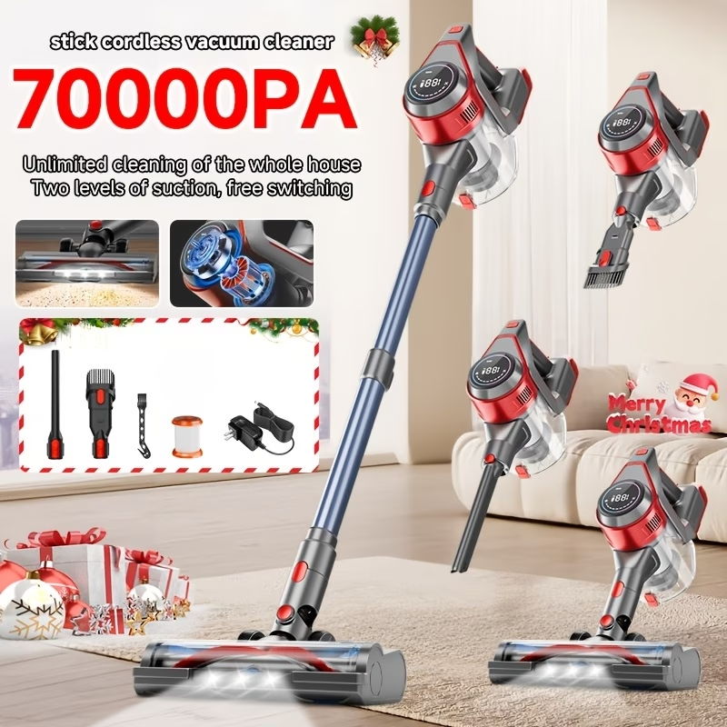 Premium 45-70Kpa Cordless Stick Vacuum Cleaner with Anti-Tangle Technology