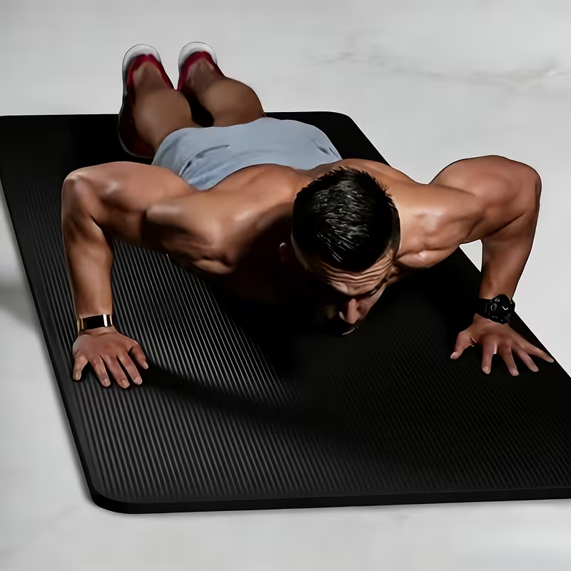 Premium Men's Extra-Thick & Wide Exercise Mat | High-Density Non-Slip Yoga Mat | Durable Professional Fitness Mat for Home Gym