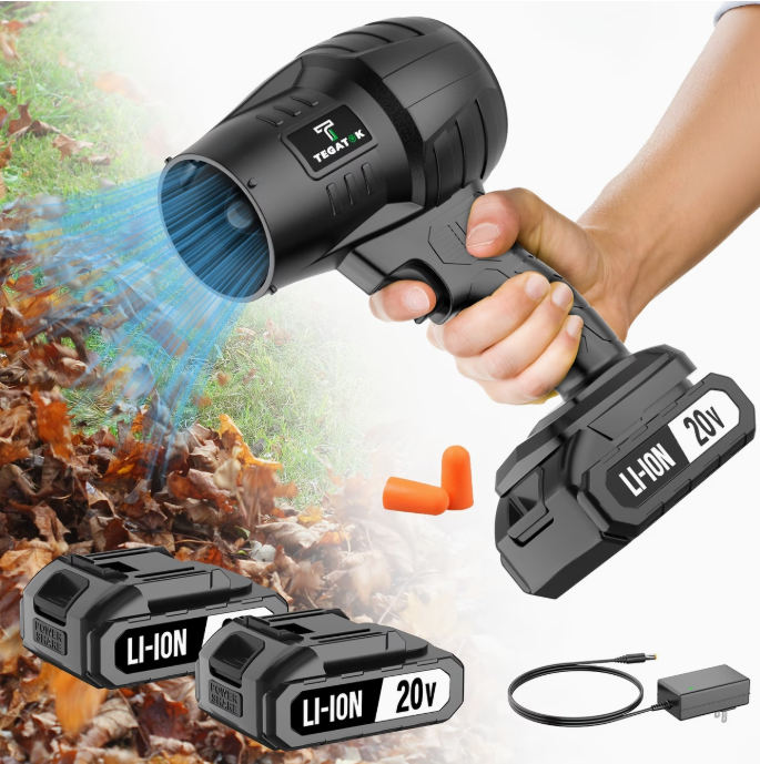 Turbo Blower, 20000RPM Electric Cordless Leaf Blower, 20V 2.0/4.0AH Battery Jet