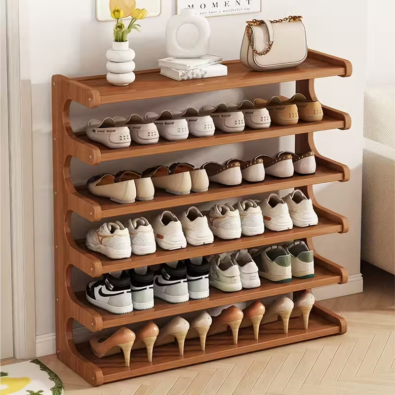 Premium Bamboo Shoe Rack | 5-Tier & 6-Tier Options | Eco-Friendly Space-Saving Organizer