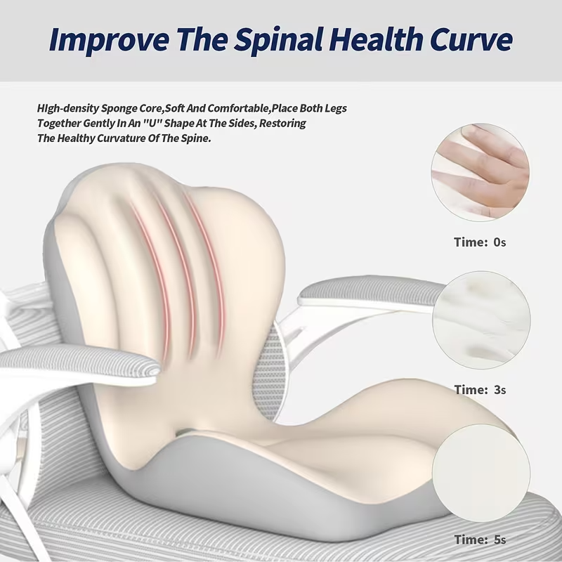 Ergonomic Memory Foam Lumbar Support & Seat Cushion Set | Breathable Back Support for Office, Driving & Long Sitting | Relief & Comfort Gift