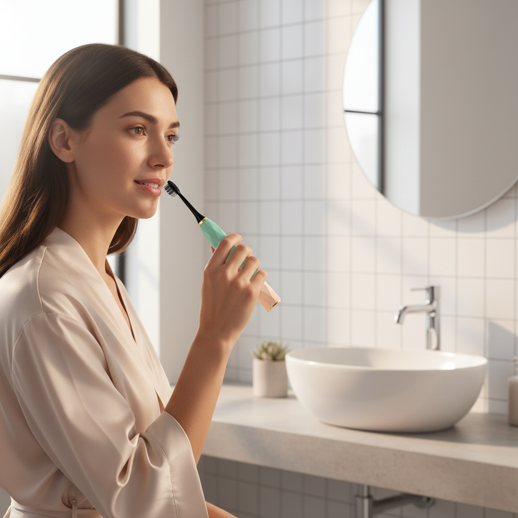 Premium Sonic Electric Toothbrush | IPX8 Fully Waterproof | 8 Replacement Heads & Travel Case Included | Durable Metal Shaft & USB Charging