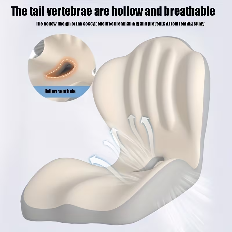 Ergonomic Memory Foam Lumbar Support & Seat Cushion Set | Breathable Back Support for Office, Driving & Long Sitting | Relief & Comfort Gift