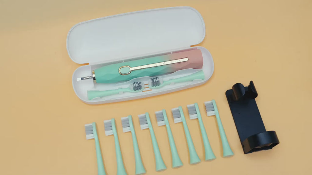 Premium Sonic Electric Toothbrush | IPX8 Fully Waterproof | 8 Replacement Heads & Travel Case Included | Durable Metal Shaft & USB Charging