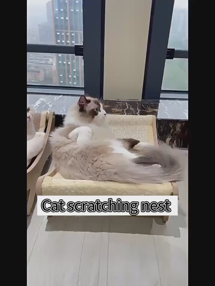 Luxury Sisal Cat Sofa Scratcher | Durable Furniture Protector & Lounge Bed | Interactive Play Mat with Hanging Toy