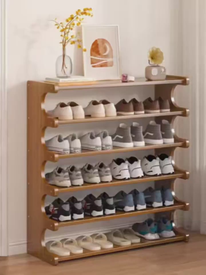 Premium Bamboo Shoe Rack | 5-Tier & 6-Tier Options | Eco-Friendly Space-Saving Organizer