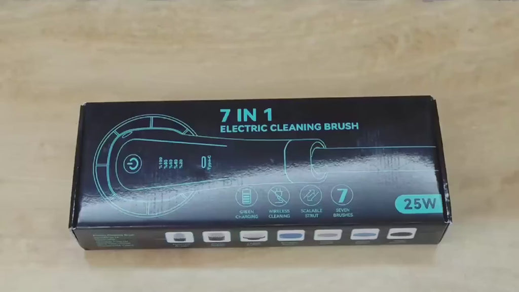 2026 Ultra-Power 7-in-1 Electric Cleaning Brush | Extendable Long Handle Scrubber | Cordless Waterproof Sweeper for Kitchen, Bathroom & Floor