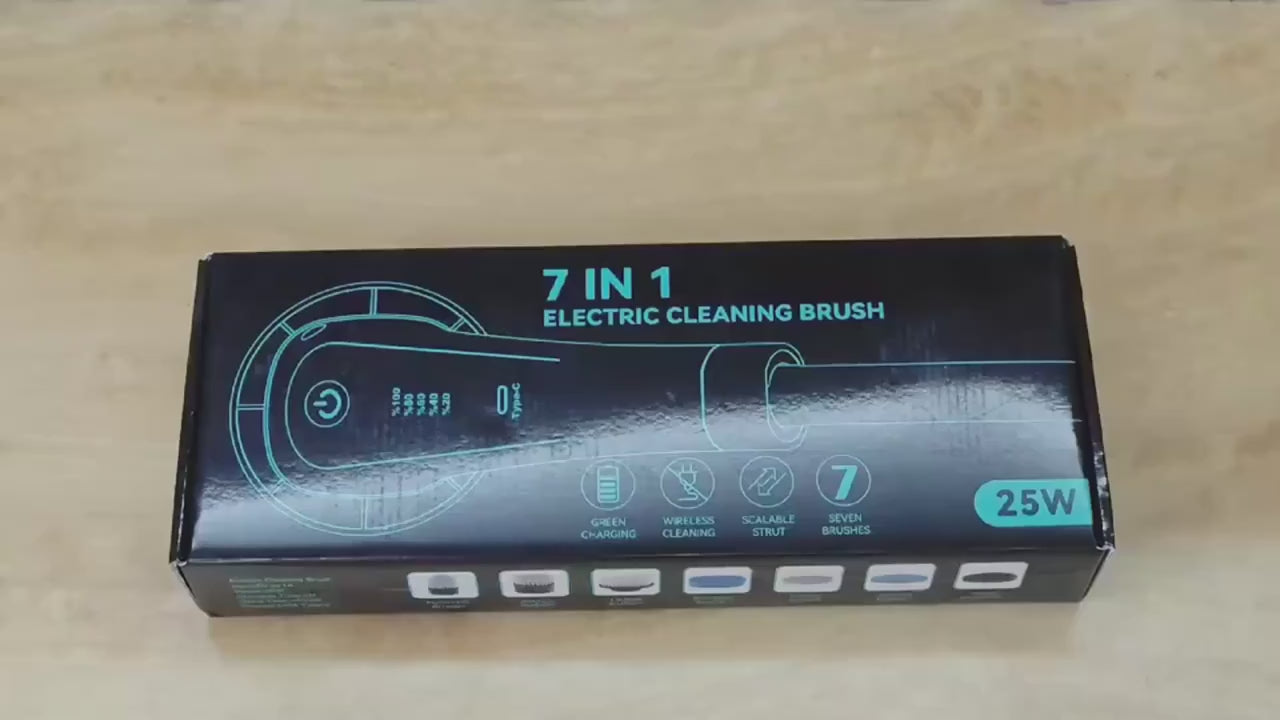 2026 Ultra-Power 7-in-1 Electric Cleaning Brush | Extendable Long Handle Scrubber | Cordless Waterproof Sweeper for Kitchen, Bathroom & Floor