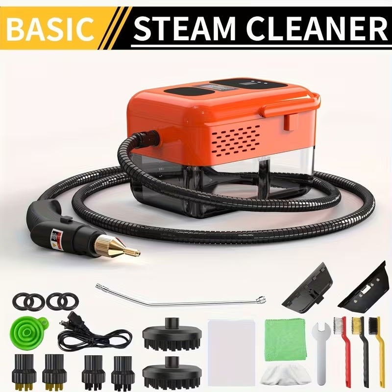High-Pressure Handheld Steam Cleaner | 9-Gear Adjustable Deep Cleaning Machine | LCD Display & 40.58oz Tank for Kitchen Grease & Tile Grout