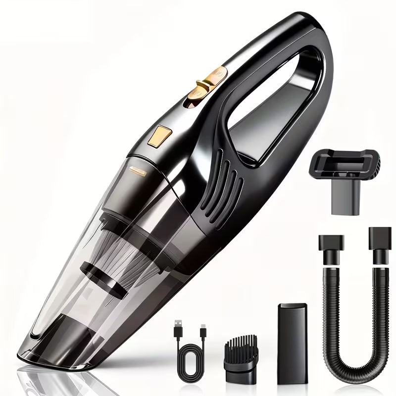 High-Power Cordless Handheld Vacuum | 4KPa Super Suction Mini Portable Cleaner | USB Rechargeable for Home, Car & Office