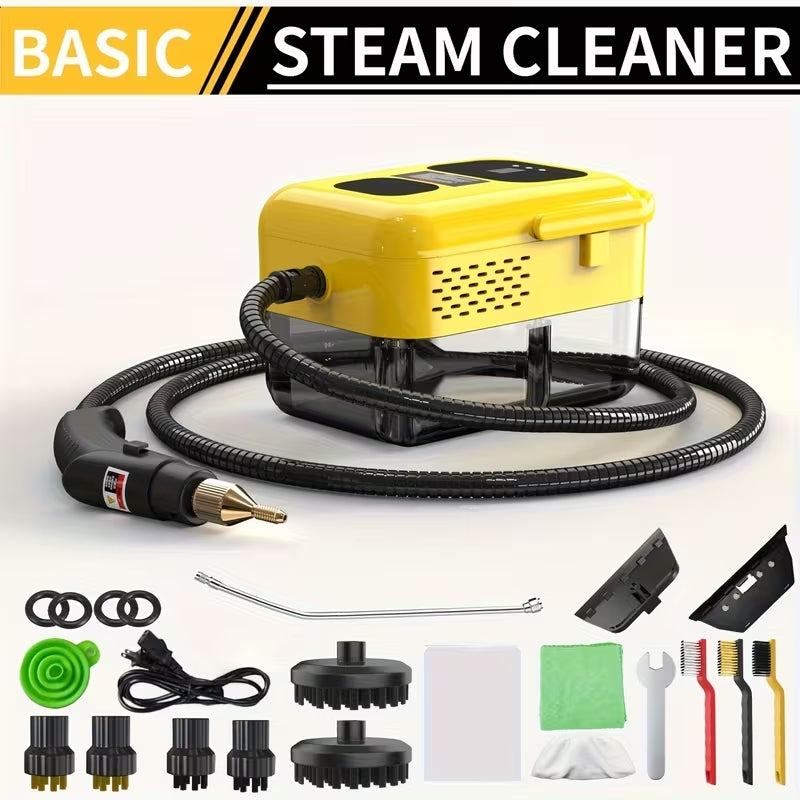 High-Pressure Handheld Steam Cleaner | 9-Gear Adjustable Deep Cleaning Machine | LCD Display & 40.58oz Tank for Kitchen Grease & Tile Grout