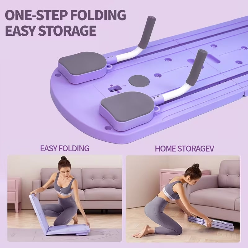 8-in-1 Multifunctional Folding Pilates Board | Full Body Home Gym Set with Resistance Bands | Portable Push-Up & Core Strength Trainer