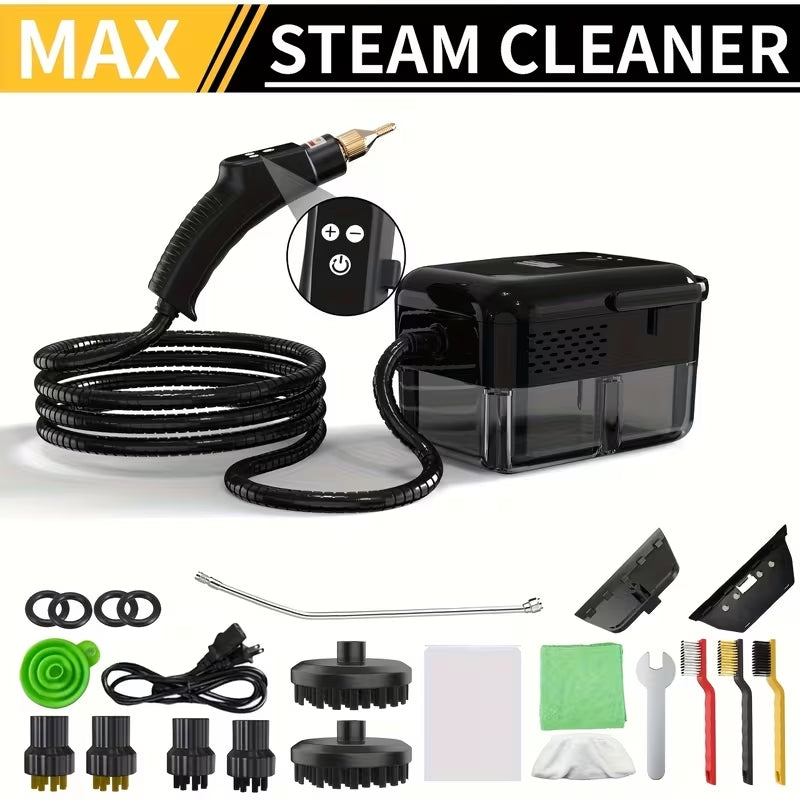 High-Pressure Handheld Steam Cleaner | 9-Gear Adjustable Deep Cleaning Machine | LCD Display & 40.58oz Tank for Kitchen Grease & Tile Grout