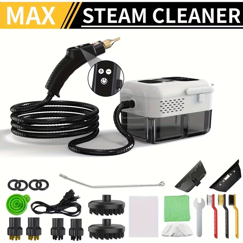 High-Pressure Handheld Steam Cleaner | 9-Gear Adjustable Deep Cleaning Machine | LCD Display & 40.58oz Tank for Kitchen Grease & Tile Grout