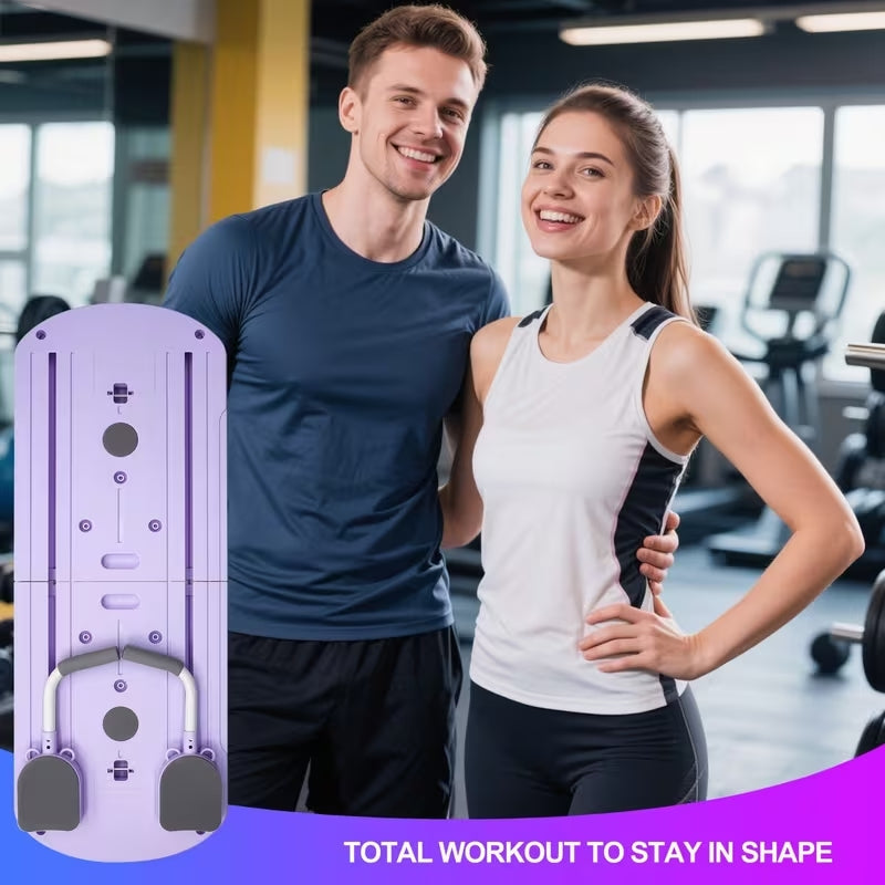8-in-1 Multifunctional Folding Pilates Board | Full Body Home Gym Set with Resistance Bands | Portable Push-Up & Core Strength Trainer