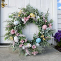 18-Inch Handcrafted Easter Egg & Floral Wreath - Spring Front Door Decor for Farmhouse & Weddings