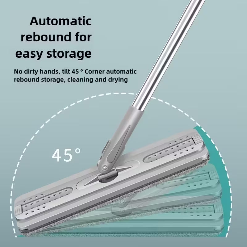 Premium Hands-Free Flat Mop & Bucket Set | Wet & Dry Dual Cleaning | 360° Swivel Space-Saving Floor Tool