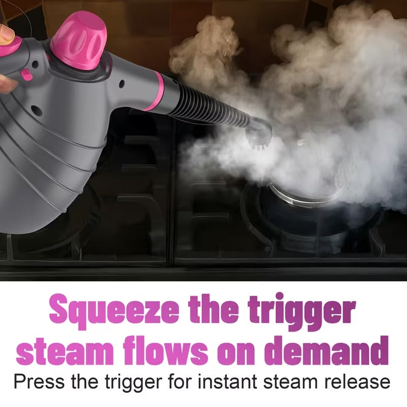 1050W Handheld Multi-Purpose Steam Cleaner | 12-Piece Accessory Kit | Chemical-Free Deep Cleaning for Home, Car & Furniture