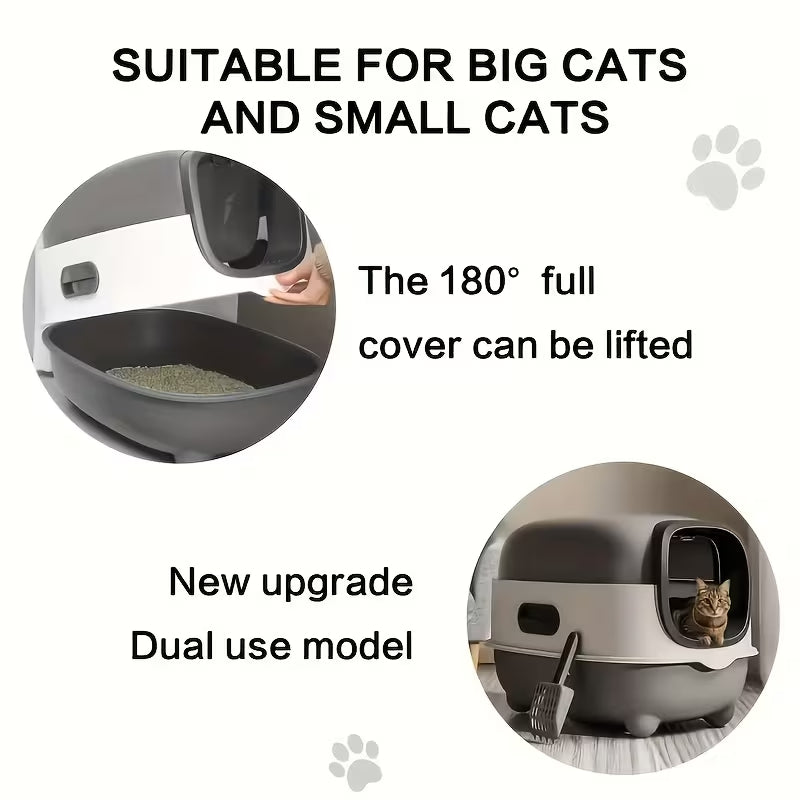 Premium Foldable Enclosed Cat Litter Box | Drawer-Style Design for Easy Cleaning | Anti-Tracking Top Exit & Scoop Included | Ideal for Small to Medium Cats