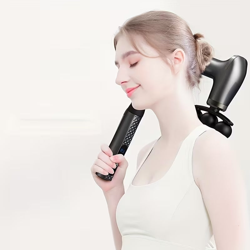 Long-Handle Deep Tissue Percussion Massager - Handheld Back & Muscle Recovery Tool