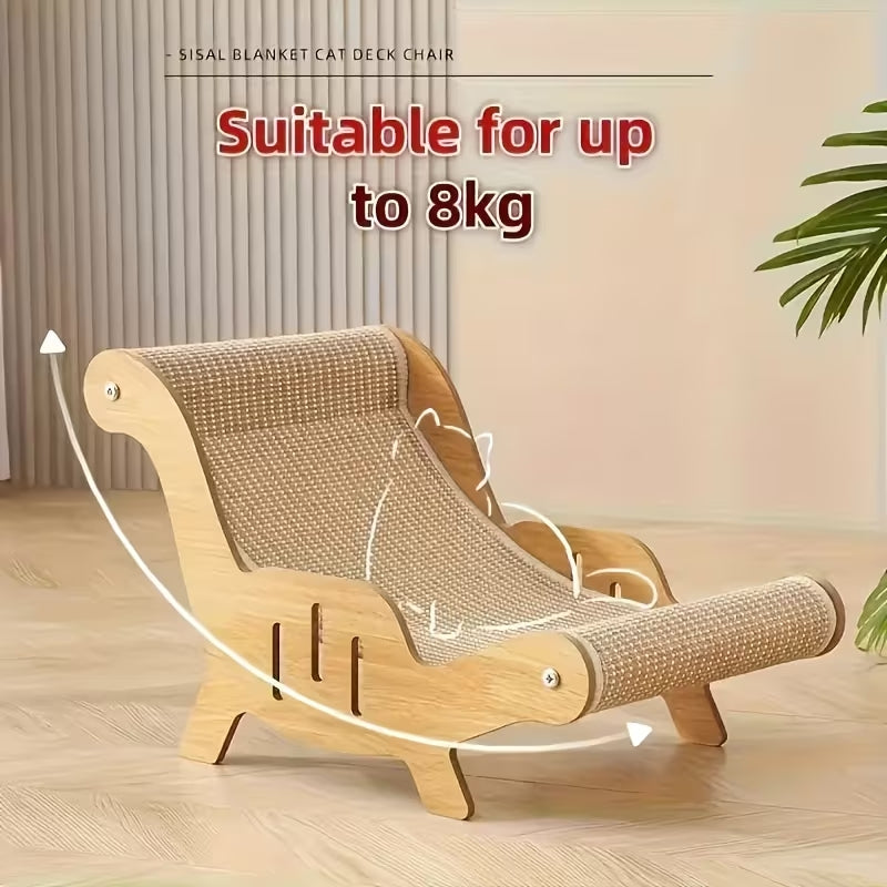 Luxury Sisal Cat Sofa Scratcher | Durable Furniture Protector & Lounge Bed | Interactive Play Mat with Hanging Toy