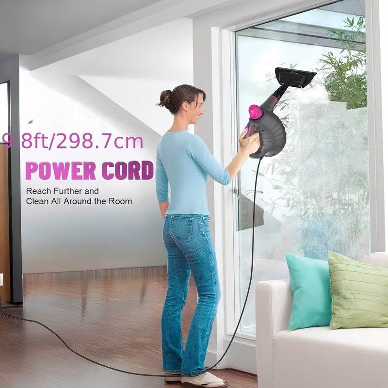 1050W Handheld Multi-Purpose Steam Cleaner | 12-Piece Accessory Kit | Chemical-Free Deep Cleaning for Home, Car & Furniture
