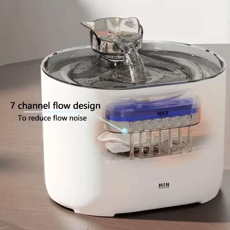 Premium 2.2L Automatic Cat Water Fountain | Ultra-Quiet Kitty Spout Dispenser | 73oz Large Capacity for Multi-Pet Homes (Filters Included)