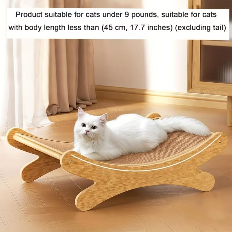 Luxury Sisal Cat Sofa Scratcher | Durable Furniture Protector & Lounge Bed | Interactive Play Mat with Hanging Toy