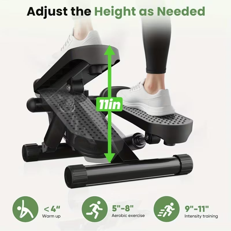 Premium Mini Exercise Stepper with Resistance Bands | Compact Full-Body Twist Motion Machine | 300lbs Capacity Portable Home Fitness Gear