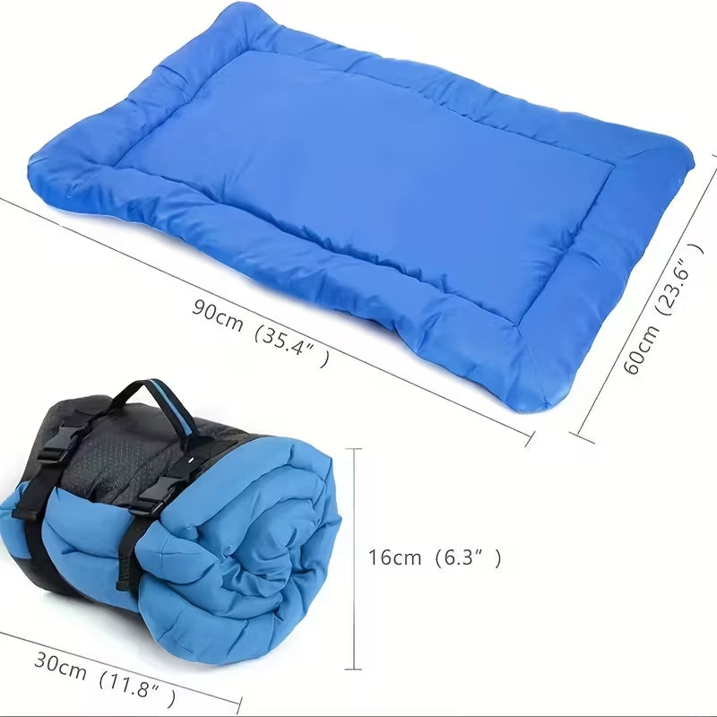 Adventure-Ready Portable Camping Dog Bed | Moisture-Resistant Outdoor Travel Mat | Foldable & Durable Polyester Bed for All Breeds