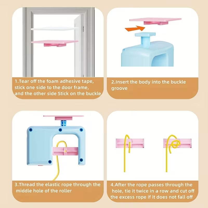 USB Rechargeable Automatic Swing Door Cat Toy | Interactive Hanging Feather & Ball Teaser | Smart Motion Toy for Indoor Cats & Kittens