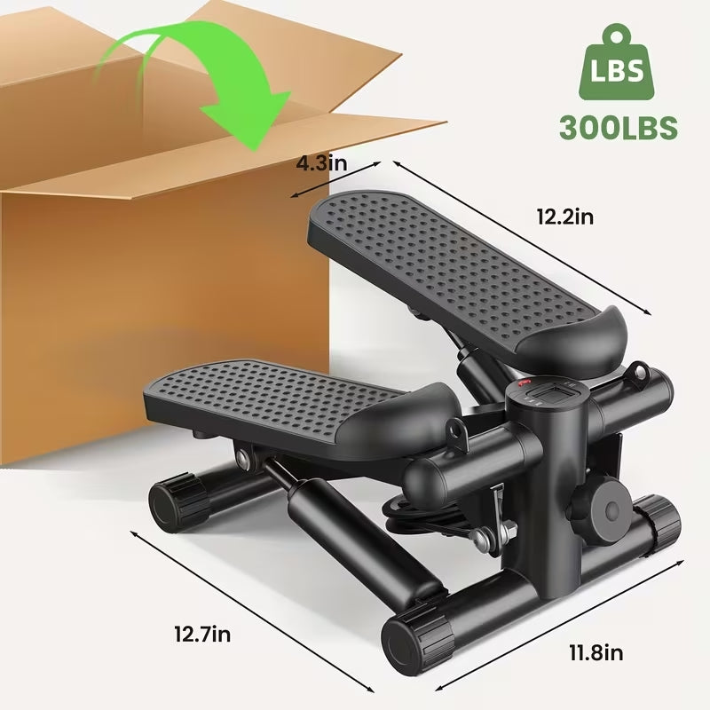 Premium Mini Exercise Stepper with Resistance Bands | Compact Full-Body Twist Motion Machine | 300lbs Capacity Portable Home Fitness Gear