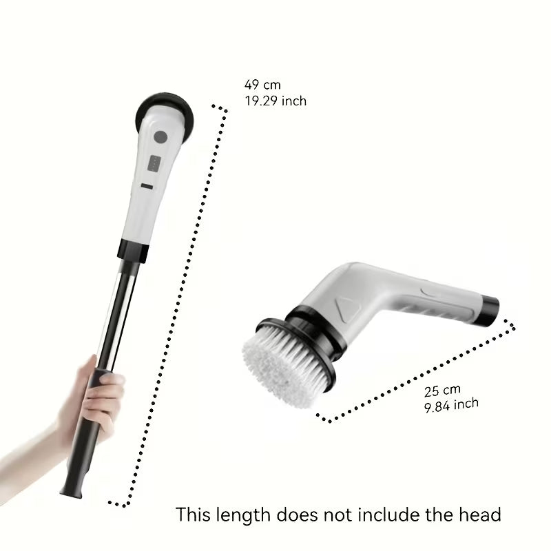 2026 Ultra-Power 7-in-1 Electric Cleaning Brush | Extendable Long Handle Scrubber | Cordless Waterproof Sweeper for Kitchen, Bathroom & Floor