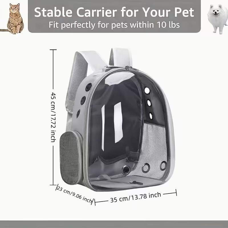 Premium Panoramic Transparent Pet Backpack | Breathable Space Capsule Carrier | Airline Approved Travel Bag for Cats & Small Dogs