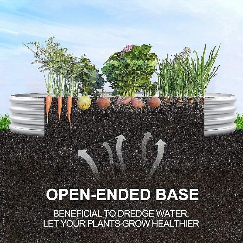 Large Oval Galvanized Raised Garden Bed - Rust-Resistant Outdoor Metal Planter Box