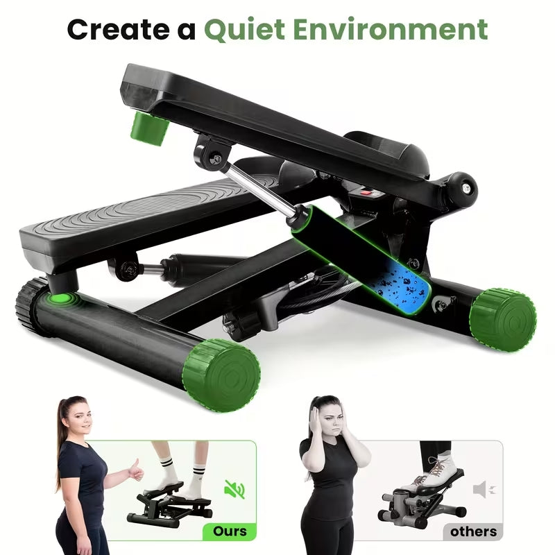 Premium Mini Exercise Stepper with Resistance Bands | Compact Full-Body Twist Motion Machine | 300lbs Capacity Portable Home Fitness Gear