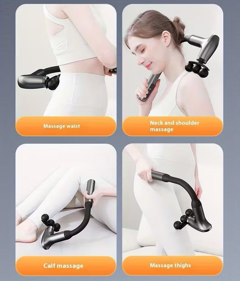 Long-Handle Deep Tissue Percussion Massager - Handheld Back & Muscle Recovery Tool