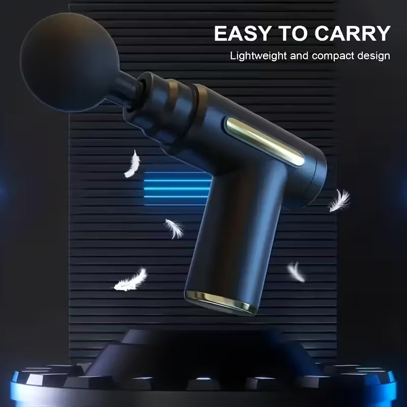Premium Portable Deep Tissue Massage Gun | 6-Speed Muscle Recovery Fascia Gun | USB Rechargeable with 4 Interchangeable Heads
