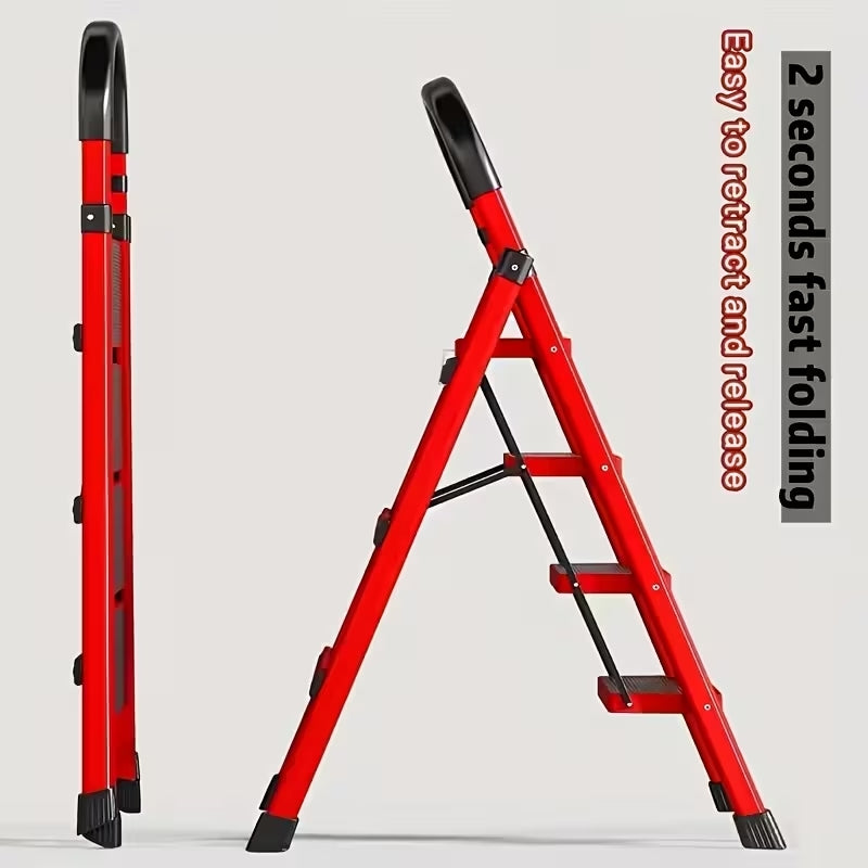 Multi-Functional Foldable Step Ladder | 3/4/5 Step Options | Portable Heavy-Duty Metal & Plastic Indoor Stairs