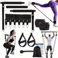Premium 14pcs Pilates Bar Set with 6 Resistance Bands (180LBS) | Portable Full-Body Home Gym System | Yoga, Stretching & Strength Training Equipment