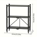 Premium Portable Folding Storage Rack with Wheels | Multi-Functional Mobile Shelving Unit | Heavy-Duty Space-Saver for Kitchen, Garage & Office