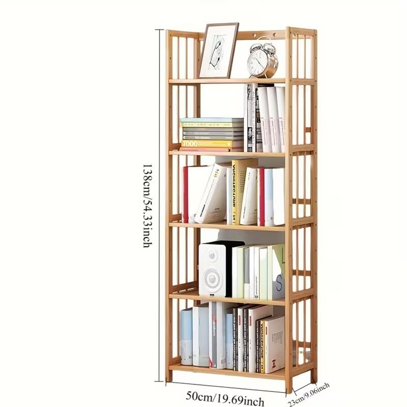 Scandinavian Minimalist Bamboo Shelf | Versatile Compact Bookshelf & Display Rack | Fast & Easy Assembly Storage Unit