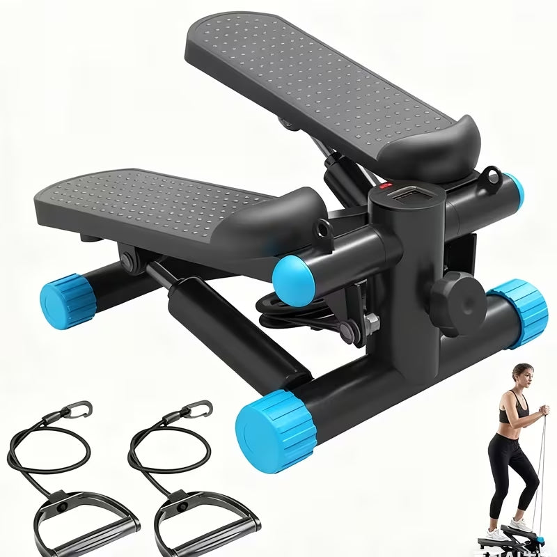 Premium Mini Exercise Stepper with Resistance Bands | Compact Full-Body Twist Motion Machine | 300lbs Capacity Portable Home Fitness Gear