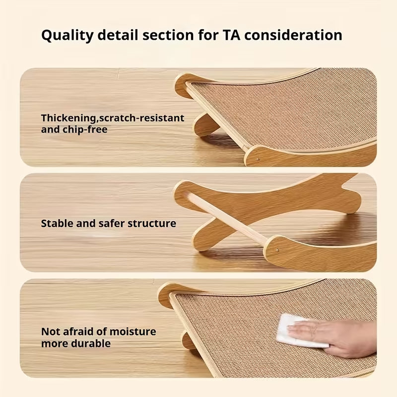 Luxury Sisal Cat Sofa Scratcher | Durable Furniture Protector & Lounge Bed | Interactive Play Mat with Hanging Toy