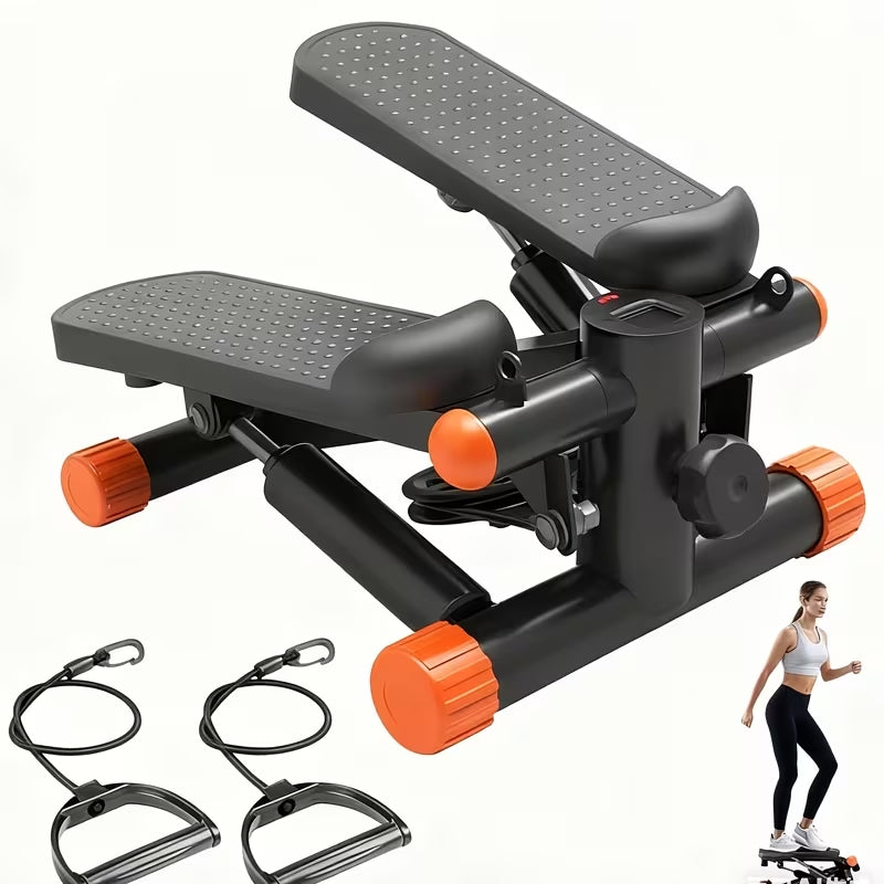Premium Mini Exercise Stepper with Resistance Bands | Compact Full-Body Twist Motion Machine | 300lbs Capacity Portable Home Fitness Gear