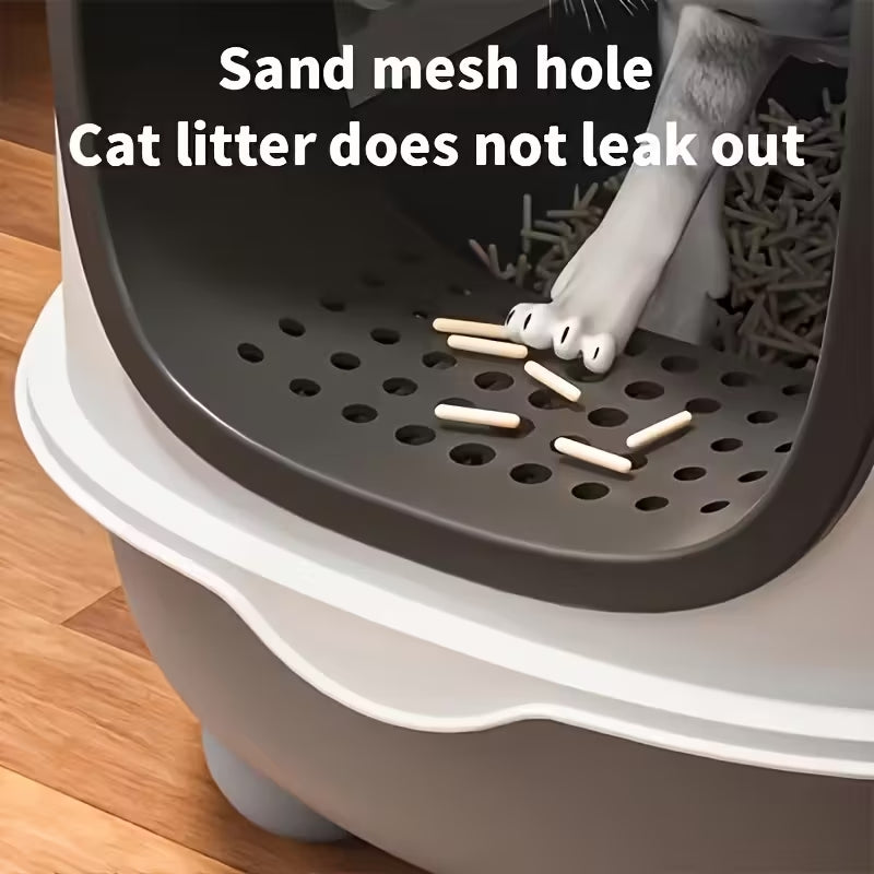 Premium Foldable Enclosed Cat Litter Box | Drawer-Style Design for Easy Cleaning | Anti-Tracking Top Exit & Scoop Included | Ideal for Small to Medium Cats