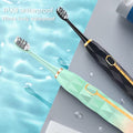 Premium Sonic Electric Toothbrush | IPX8 Fully Waterproof | 8 Replacement Heads & Travel Case Included | Durable Metal Shaft & USB Charging